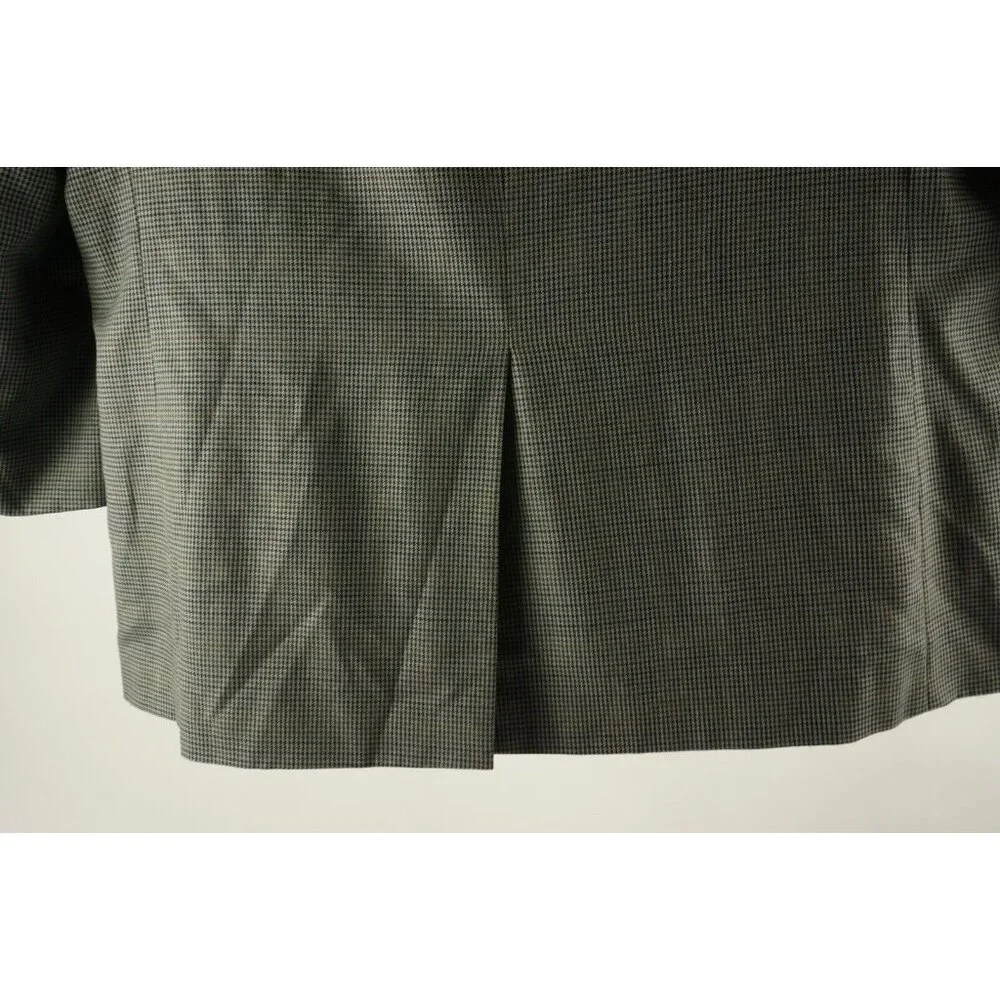 Lauren Ralph Lauren‎ Silk & Wool Mens 50R Gray Houndstooth Check Notch Blazer